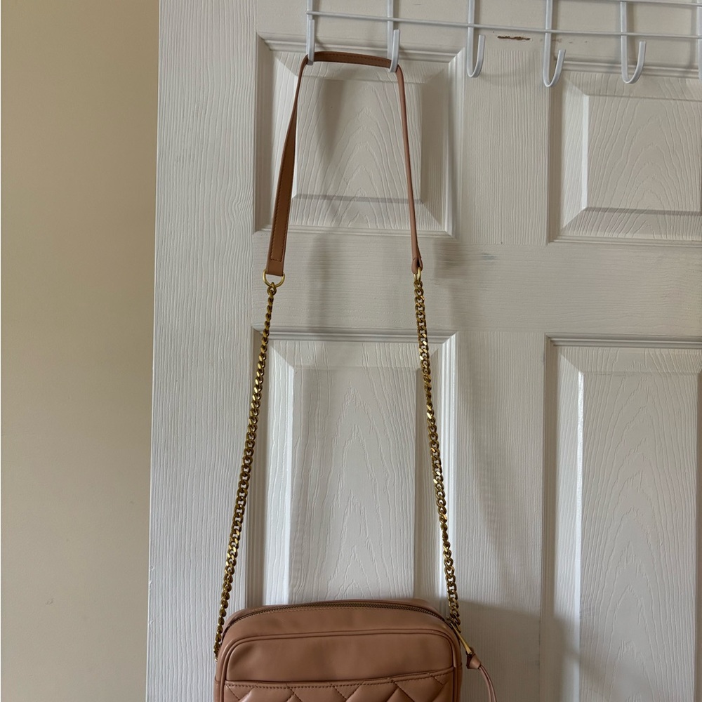 Tan Quilted Crossbody Bag - Picture 3 of 4